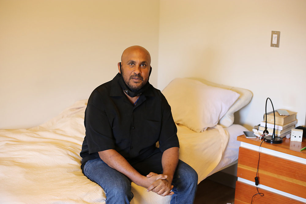 Manny C. in his room at Blanchet House.