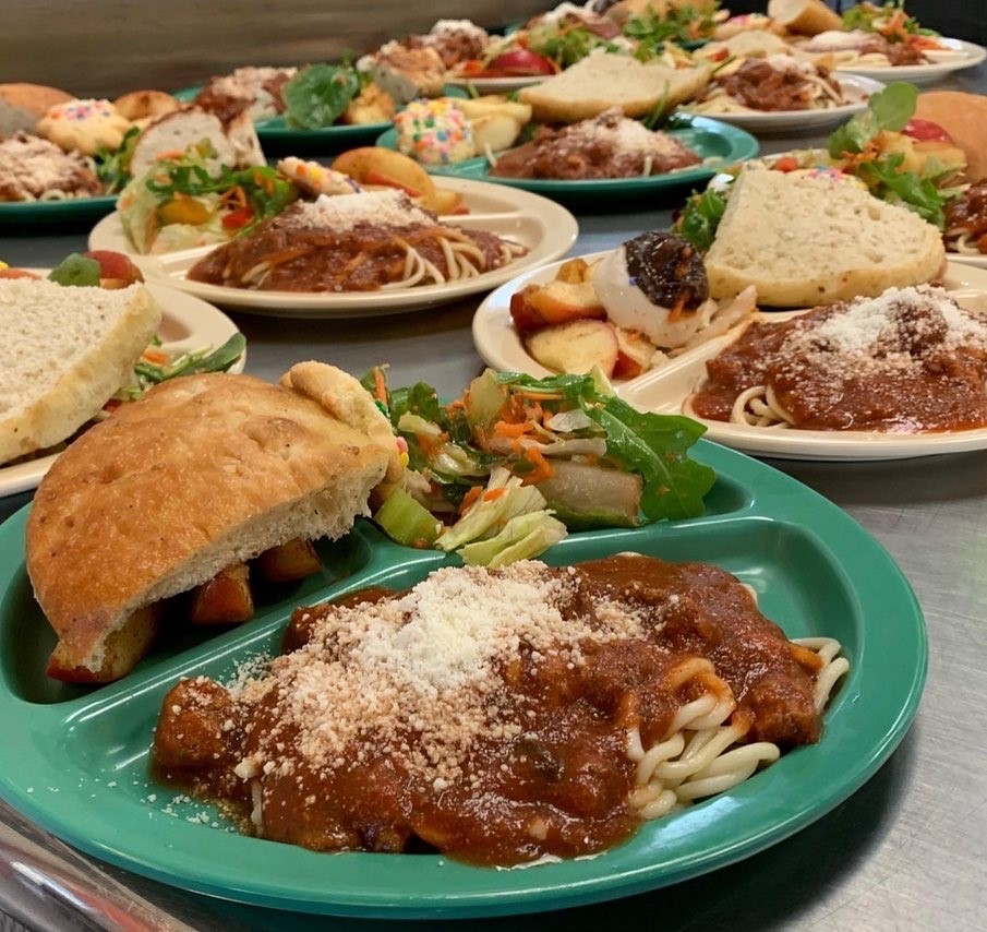 Plates of spaghetti for hunger action month