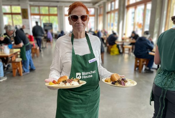 Volunteer Week Appreciation Marsha Sleeth in cafe Blanchet House