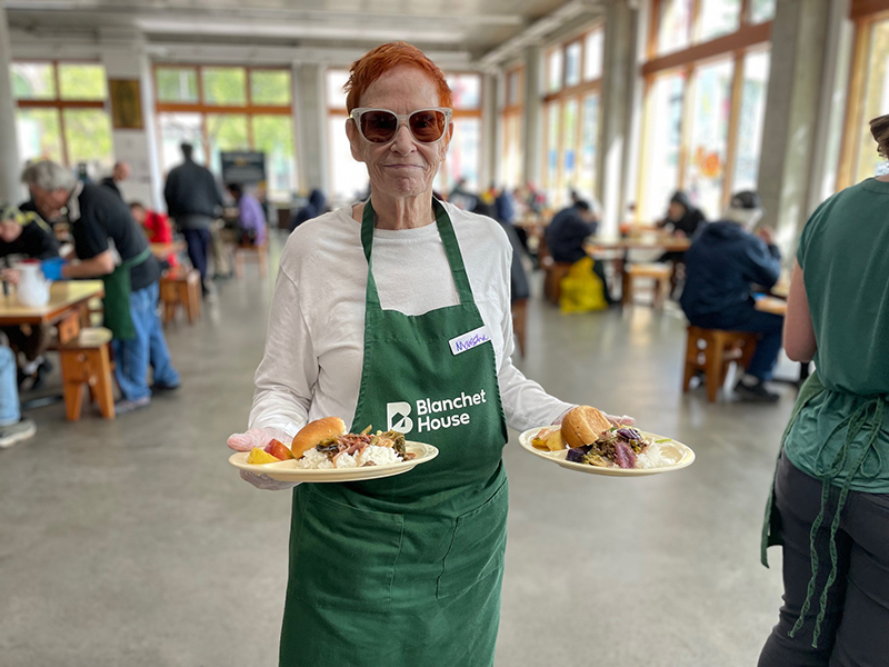 Volunteer Week Appreciation Marsha Sleeth in cafe Blanchet House